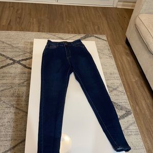 High rise dark wash jeans